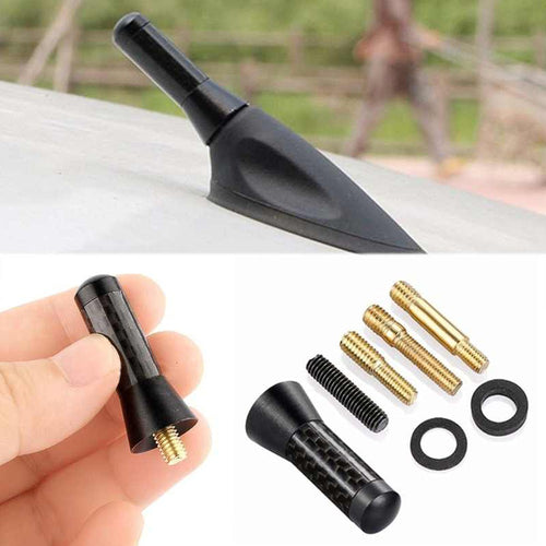 Car Bee-Sting Stubby Short Carbon+Black Aerial  Arial Mast Antenna FM-AM