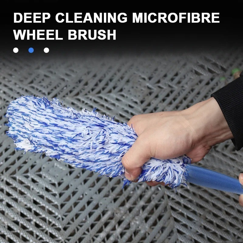 Car Microfibre Wheel Brush, Car Rims Brush Car Cleaning Wheel Cleaning Brush Car