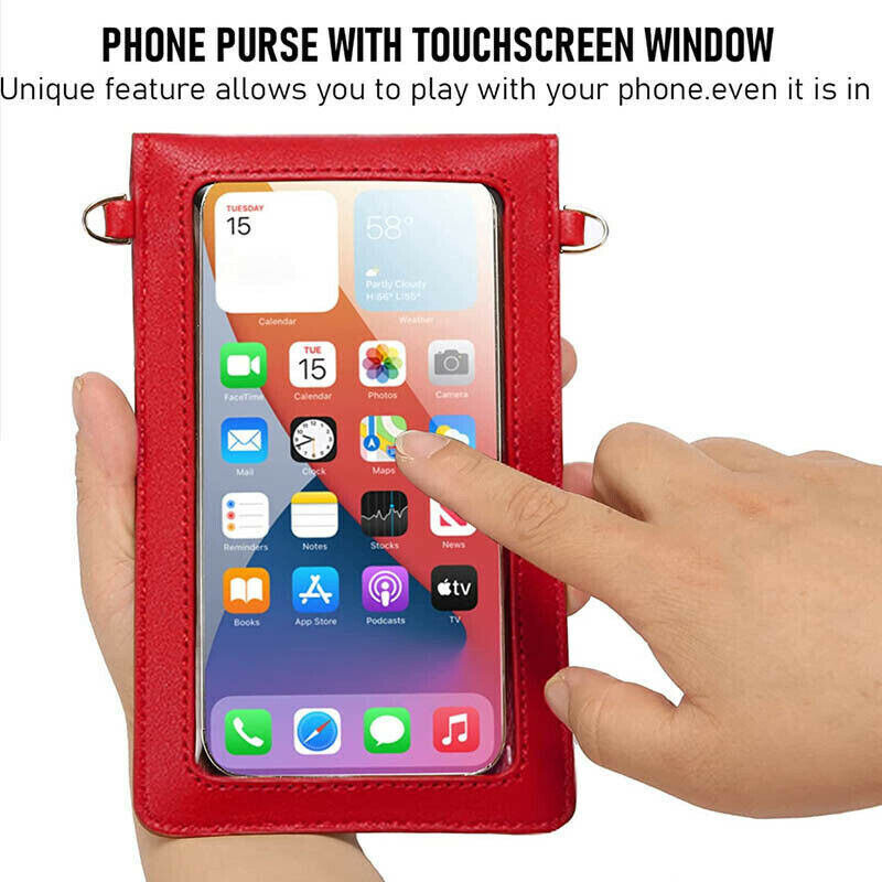 Womens Crossbody Phone Purse Touch Screen RFID Blocking Wallet Bag Small Strap