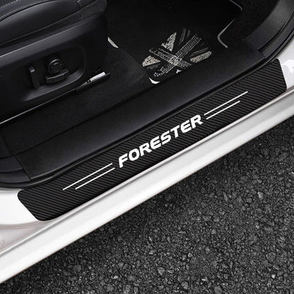 4X Door Sill Plate Anti Scratch Stickers Protector Trim Compatible with Subaru Forester