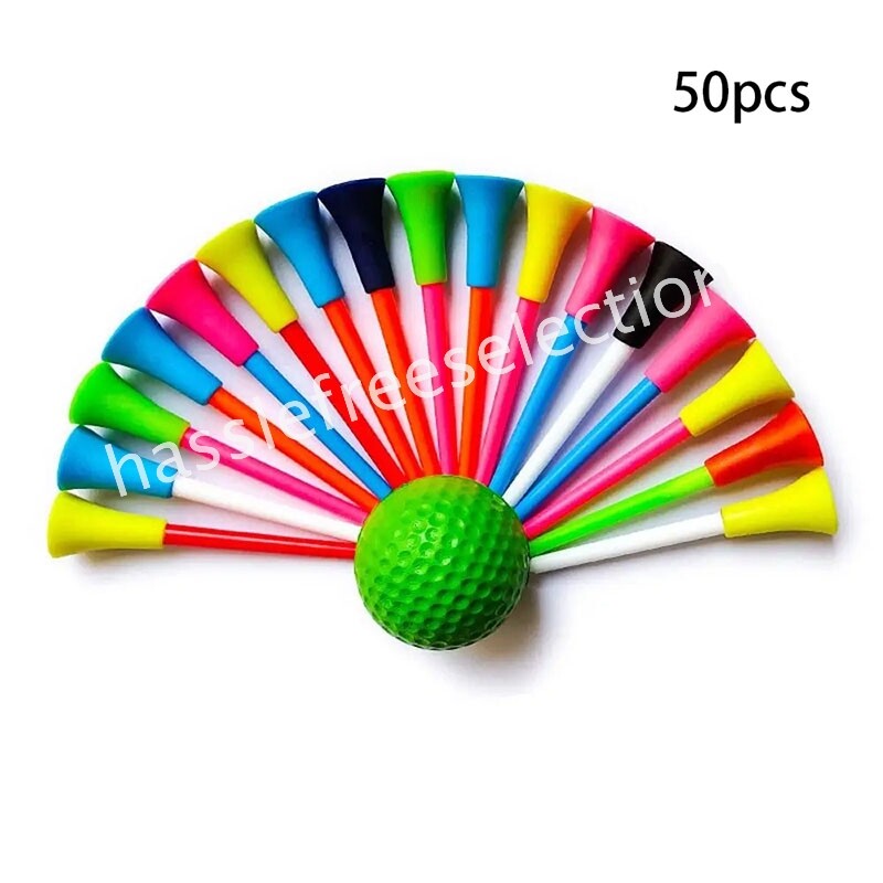 50-500 Pack 83mm Golf Tees Plastic With Rubber Multi Color Cushion Top Quality – Compatible with Golf