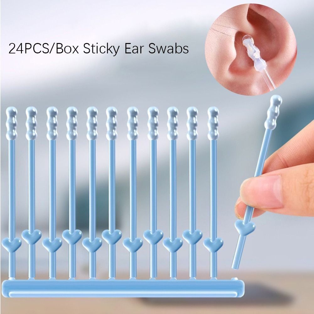 24PCS/Box Ear Cleaner Disposable Ear Swabs Sticky Earwax Remover Stick  Adults