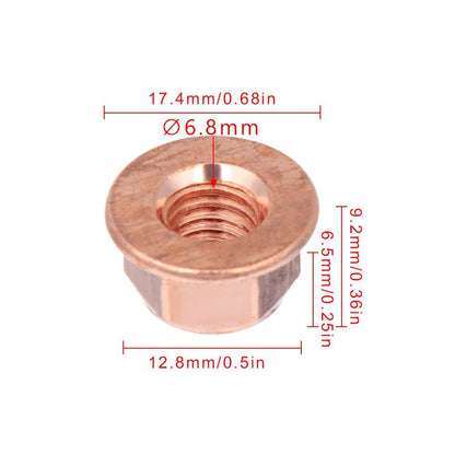 High Quality Tool Flashed Exhaust Copper M8 Nut 8mm Nuts High Temperature Nuts
