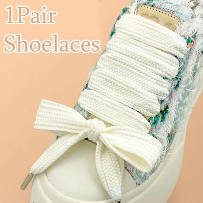 Flat Shoes Extra Wide Shoelaces 2CM shoestring Shoe Laces  Shoes Accessories