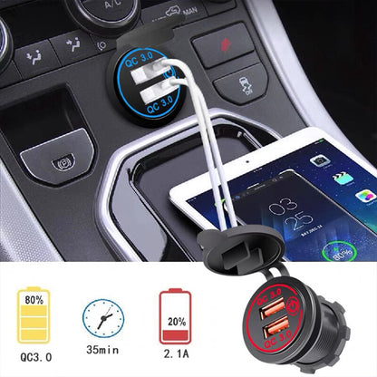 1× Car Dual USB 12V-24V Charger Quick Charge QC 3.0 Socket Power Outlet AU STOCK