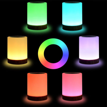 7 Colours RGB Touch Night Light LED Lamp Mood Dimmable Bedside USB Rechargeable