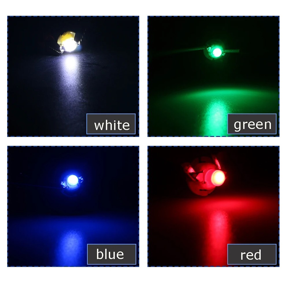 10 x Green T5 Cap B8.4D COB LED Instrument Light Twist and Lock LED Dash Light