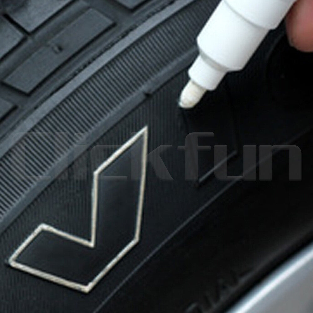 2X White Paint Pens Set Permanent Marker Pen For Car Rubber Tyre Waterproof