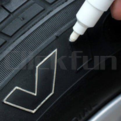 2X White Paint Pens Set Permanent Marker Pen For Car Rubber Tyre Waterproof