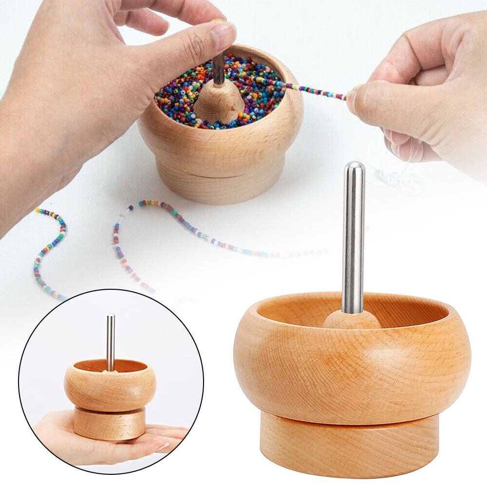 Wooden Bead Spinner Bead Making Spinner Spin Beading Bowl Jewelry Making DIY GV