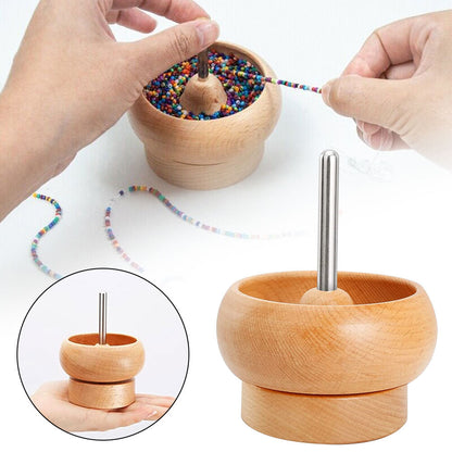 Wooden Bead Spinner Bead Making Spinner Spin Beading Bowl Jewelry Making DIY GV