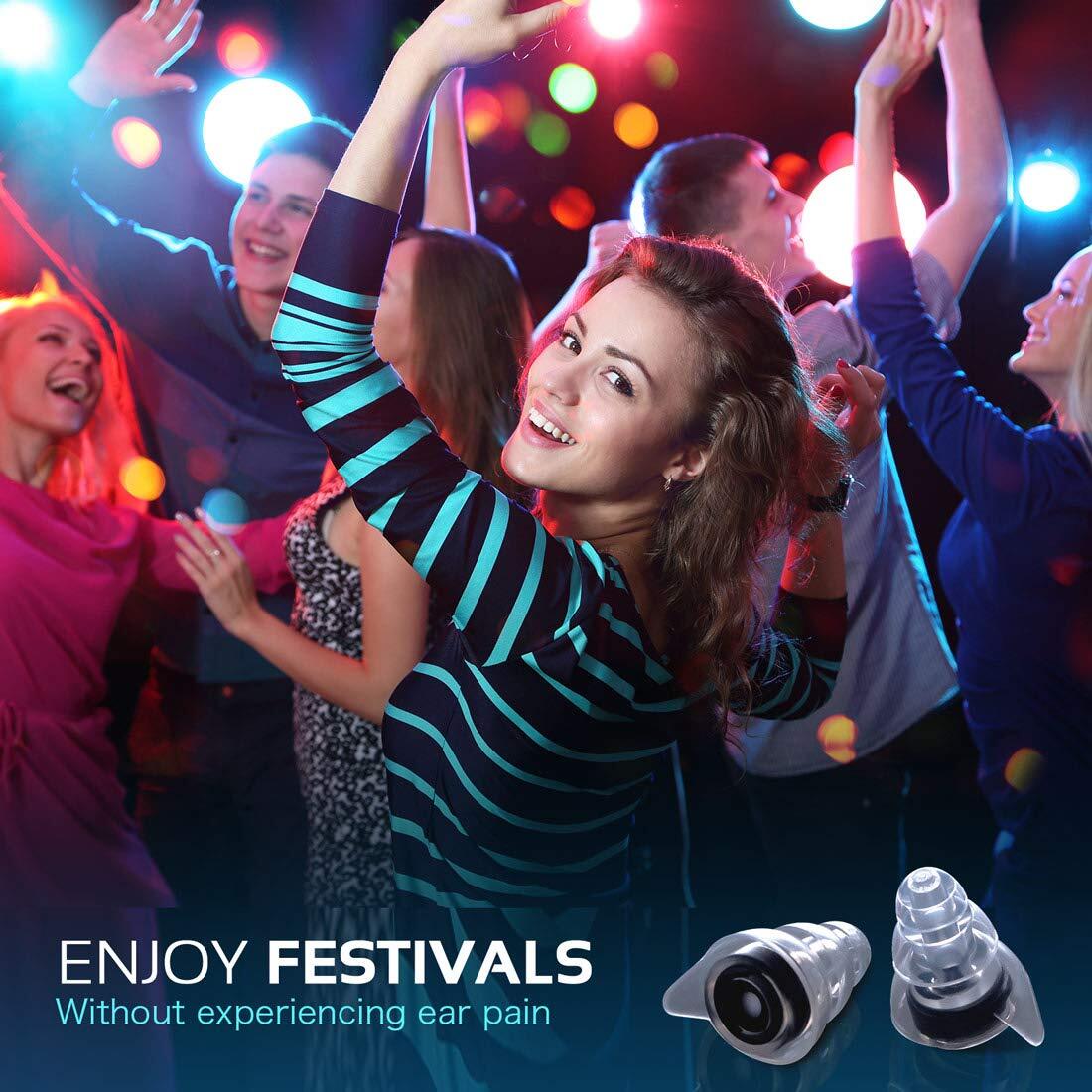 24dB High Fidelity Concert Earplugs Reusable Musicians Ear Plugs Music Festivals
