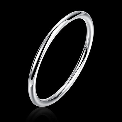Women's 925 Sterling Silver Filled Solid 5.5mm Round Bangle Bracelet Stunning