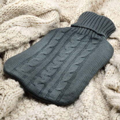 Hot Water Bottle with Knitted Cover Heat Hand Feet Warmer Rubber Warm Bag 2L