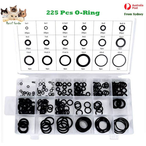 225Pcs Nitrile Rubber O-Ring Gasket Assortment Oil Seal Ring Kits With Box