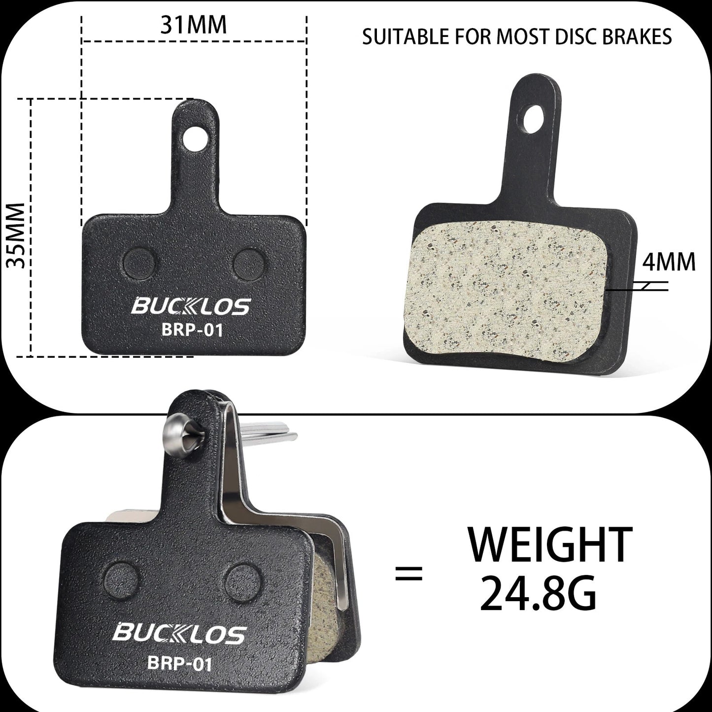 2Pair Resin Disc Brake Pad MTB fit Shimano B01S B05S MT200 Tektro E10.11 P20.11