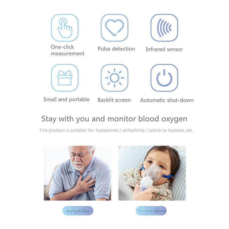 Professional Finger Pulse Oximeter Blood Oxygen Saturation Monitor Heart Rate AU