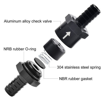4mm/6mm/8mm/10mm/12mm/14mm Non Return One Way Fuel Check Valve Aluminum Alloy