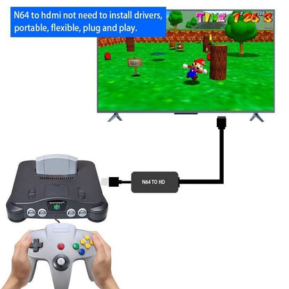 N64 to HDMI Converter Adapter HD Cable Compatible with Nintendo 64 Gamecube Super NES SNES