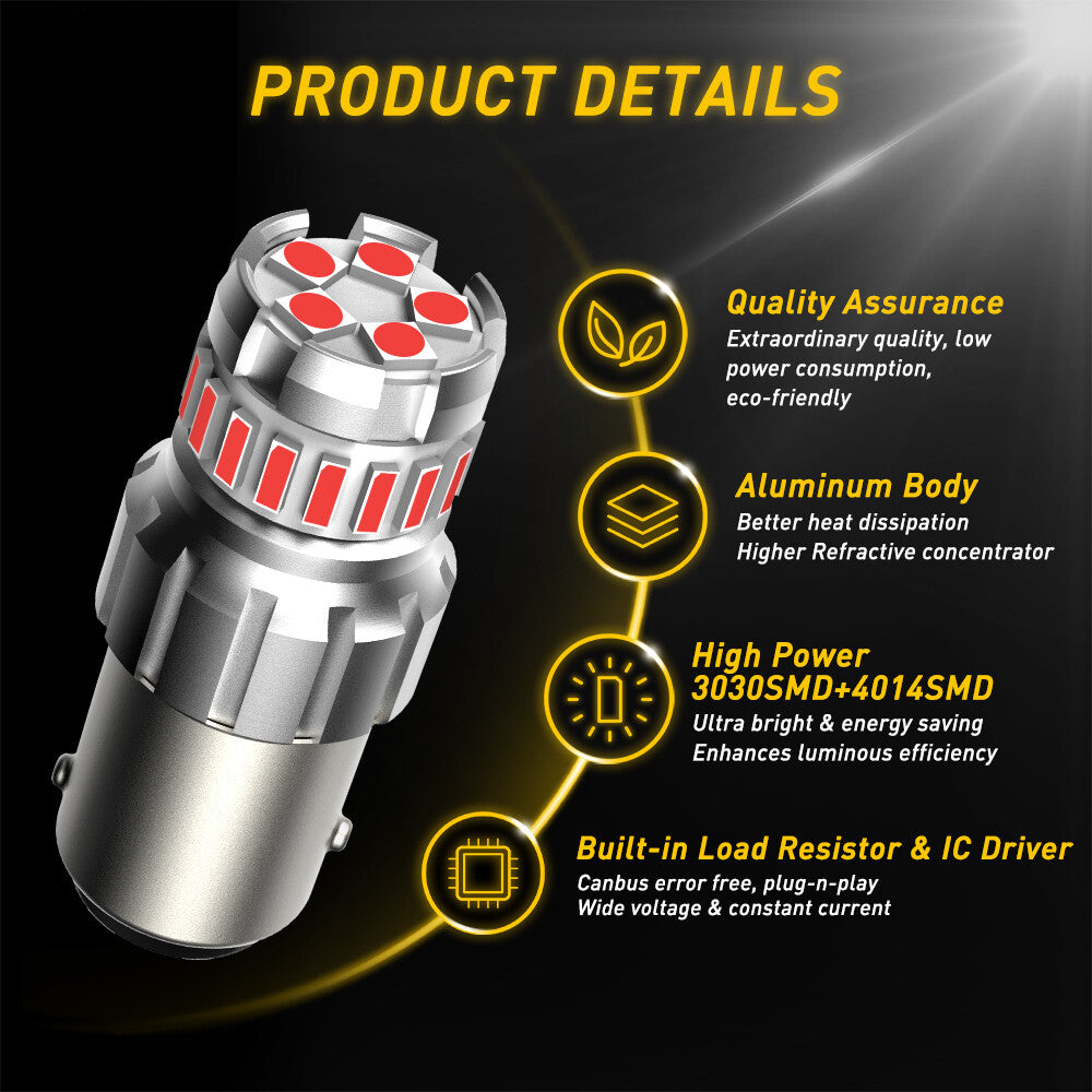 2X AUXITO BA15S 1156 P21W LED TURN SIGNAL INDICATOR BULB GLOBE AMBER WHITE 12V