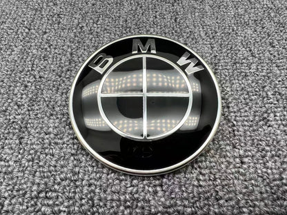 Genuine Style All Black 82mm Front 74mm Rear Emblem Badge With 2pcs Grommets