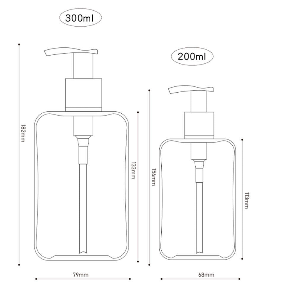 200/300ML Empty Pump Dispenser Bottles Lotion Shampoo Soap Dispenser Bathroom