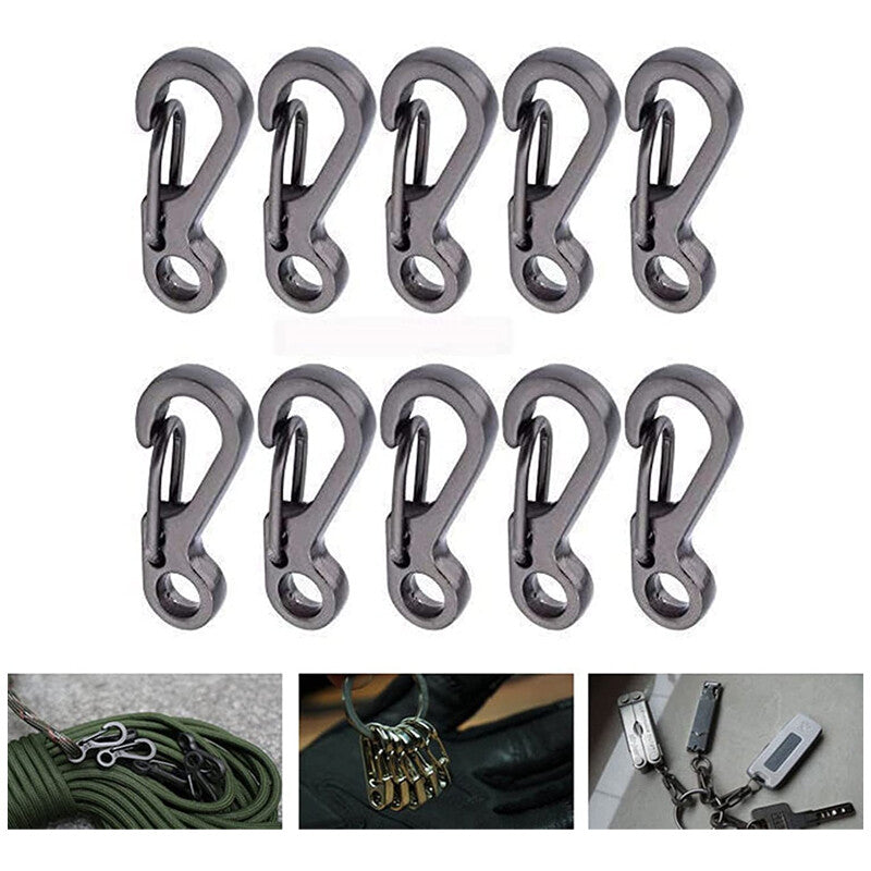 10/20x Mini Carabiner Alloy Key Buckle Keychain Snap Spring Clip Hook Tool DIY