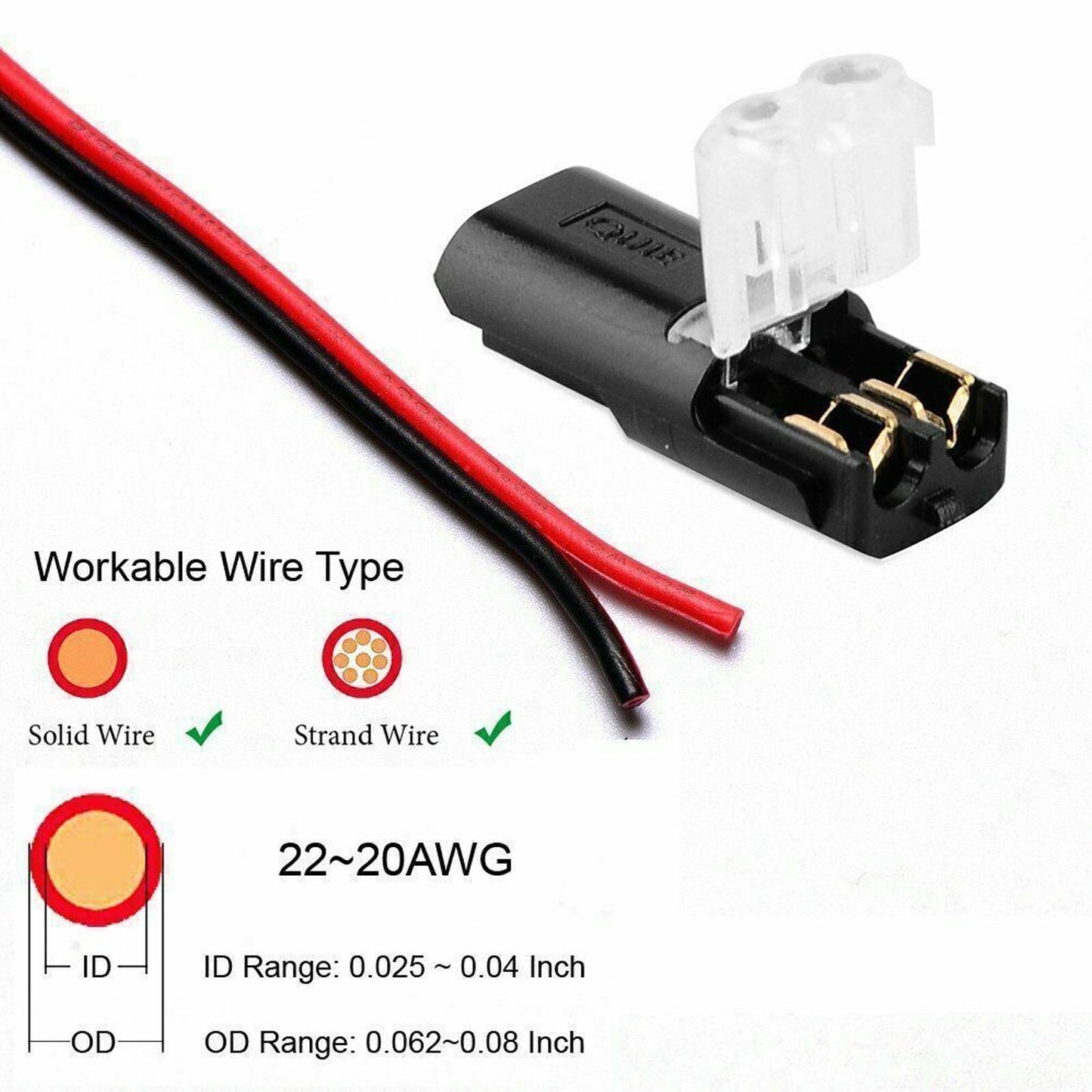 1-50PCS 12V Wire Cable Snap In Connector Terminal Connections Joiners Auto Plug