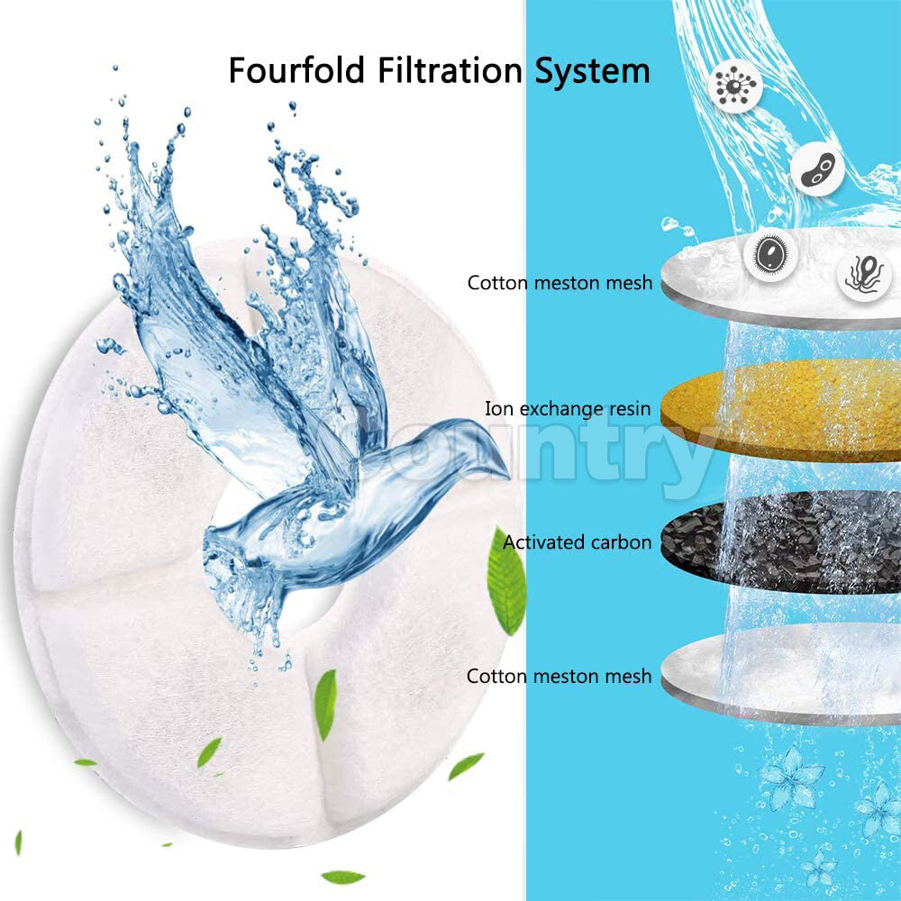 12Pcs Carbon Filters Water Fountain Replacement For Pet Dog Cat Water Drinking
