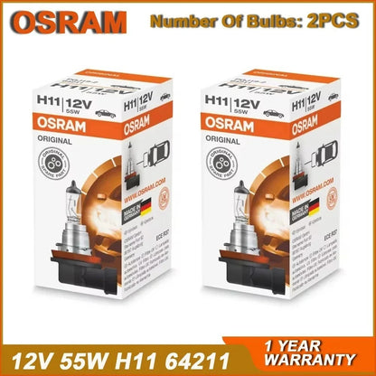 Twin Pack OSRAM H11 globe 64211 12V 55W Halogen Headlight Fog Bulb Original 2pcs