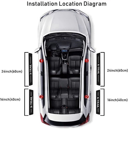 4pcs Compatible with Nissan X-TRAIL Accessories Car Door Sill Protector Guard Step Stickers