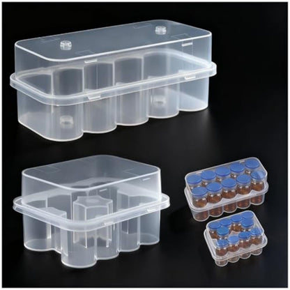 10-Slot Vial Storage Case Stackable Freezer Tube Box  Diabetic Supplies