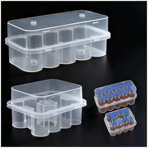 10-Slot Vial Storage Case Stackable Freezer Tube Box  Diabetic Supplies