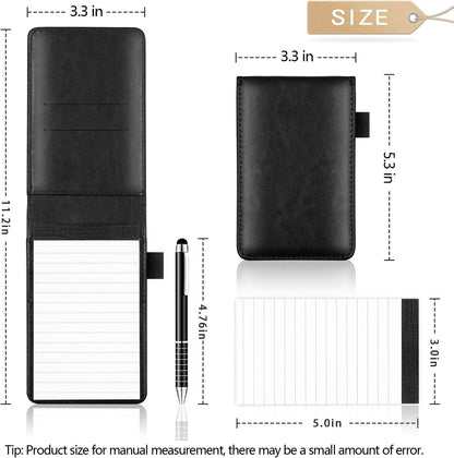 Mini Pocket Notepad Holder Set With Pen Notebook Leather Notebooks Writing Pads
