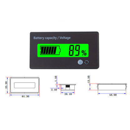 12-48V LCD Battery Capacity Voltage Meter Caravan Battery Monitor DigitalDisplay