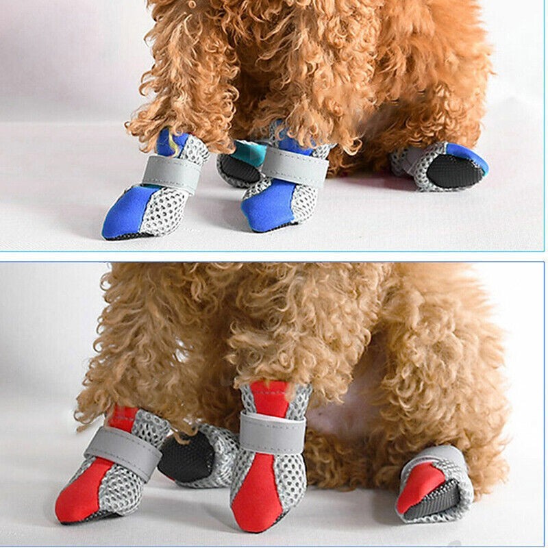 4PCS Anti Slip Waterproof Protective Dog Shoes Rain Boots Pet Socks Booties New