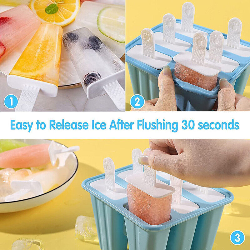 Silicone Ice Cream Mould Block Frozen Molds Icy Pole Jelly Popsicle AU Stock