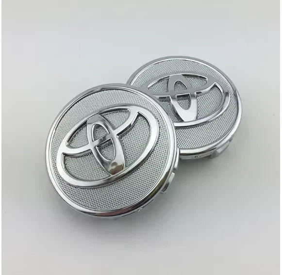 Set of 4 Toyota 62mm Silver Centre Wheel Hub Caps Emblem Badge Camry Hilux RAV4
