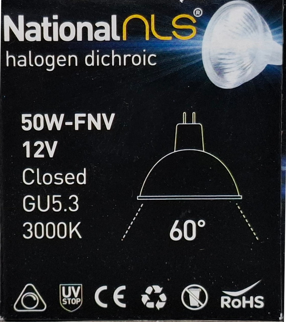 10 x 12V 50W MR16 Halogen Light Lamp Globes Bulb with Glass Cover Gu5.3 Dimmable