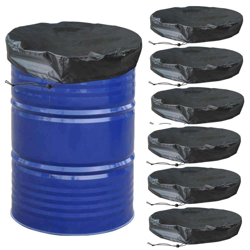 with Stretchable Drawstring Drum Cover 55 Gallon Trash Can Cover  Water Barrel