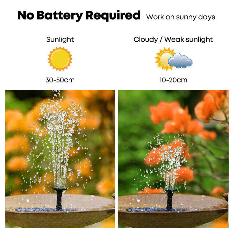 2022 Outdoor Solar Powered Floating Bird Bath Water Fountain Pump Garden Pond