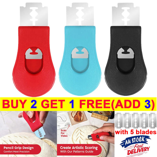 Bread Bakers Lame Slashing Scoring Tool Dough Making Razor Cutter with 5 Blades