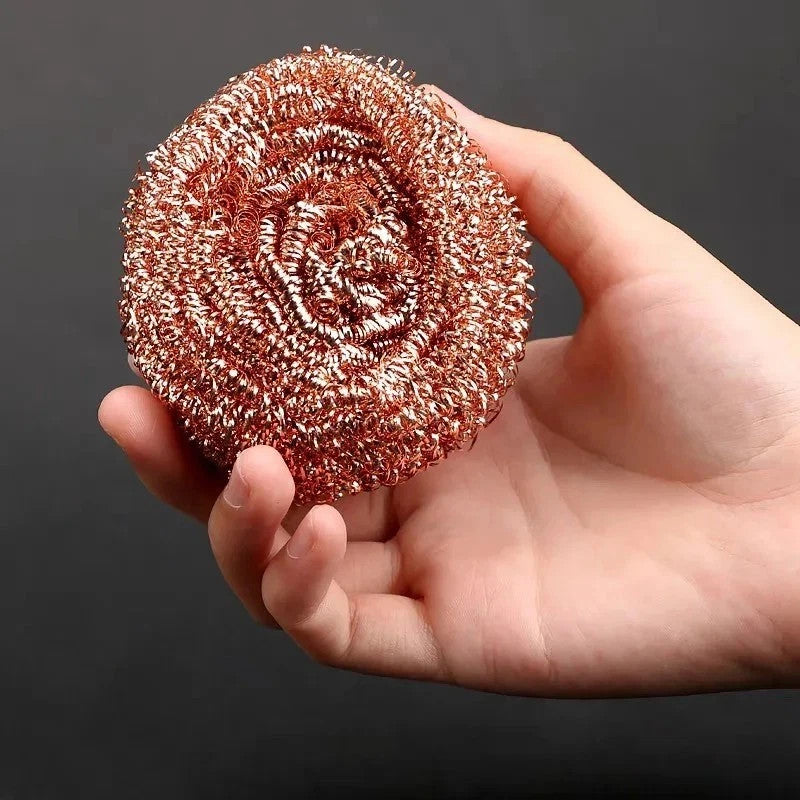 5x Copper Wire Scrubber Scourer Mesh Wool Pad Scrub Cleaning Dish Pan Scouring