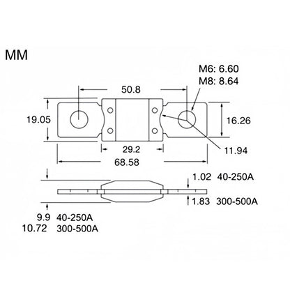 MEGA Fuse ANM Bolt On High Current 30A-500A 12V 24V Dual Battery 4WD Car Marine