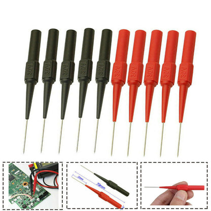 10X Multimeter Testing Lead Fluke Extention Back Probes Sharp Needles Micro Pins