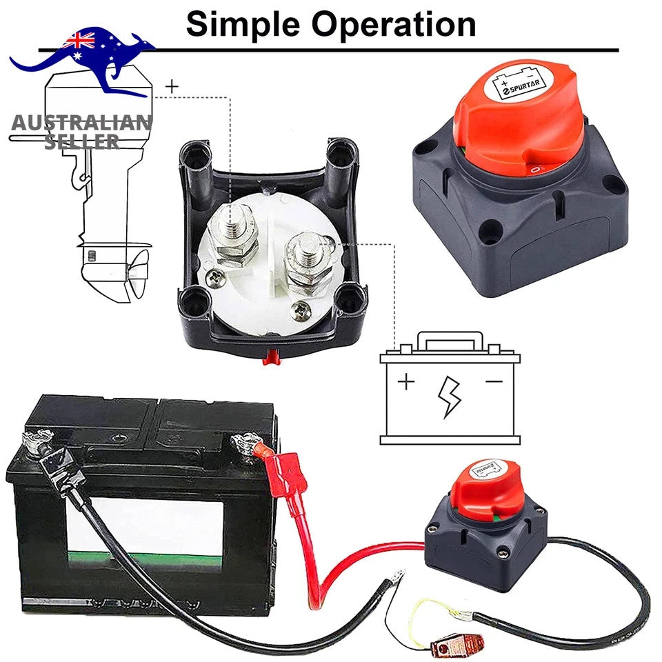 12V/24V/48V Battery Master Disconnect Switch Boat Marine Caravan Isolator On Off