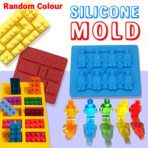 Brick Figure Man Silicone Mold Mould Chocolate Block Cake Ice Cube Tray AU NEW