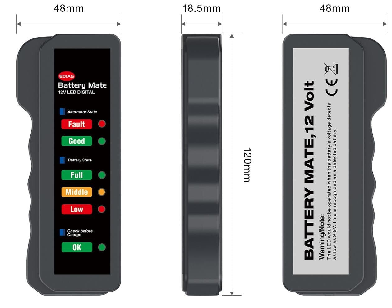 Car Battery Tester 12V Battery Load Tester Automotive Battery Voltage Checker