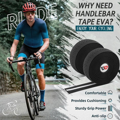 2x Thick Bicycle Handlebar Tape Bar Drop Wrap MTB Road Bike Anti-Slip Punch NEW