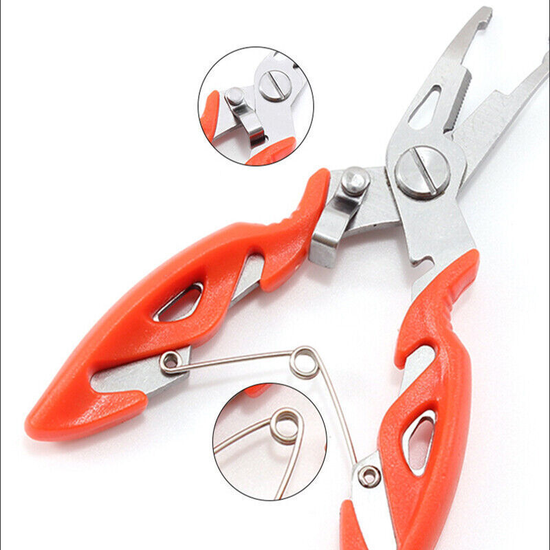 Fishing Pliers Scissors Line Cutter Braid Split Ring Tool Lip Grip TACKLE  AU